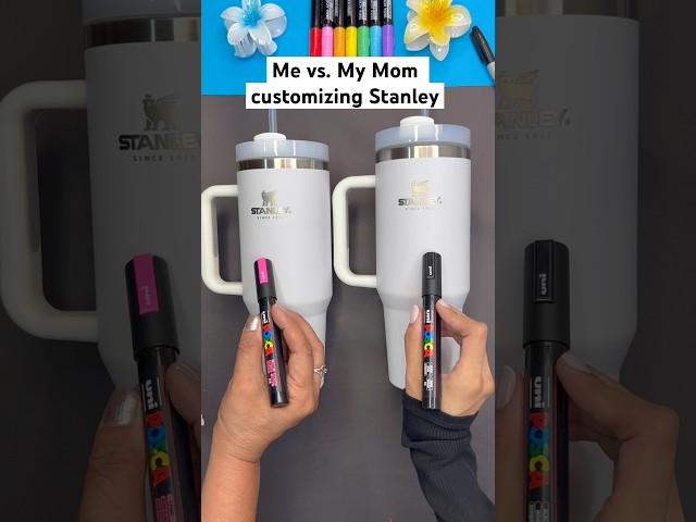 Stanley Custom 🎨❤️ Who is the winner? #shorts #painting #custom #stanley #diy #creative #art