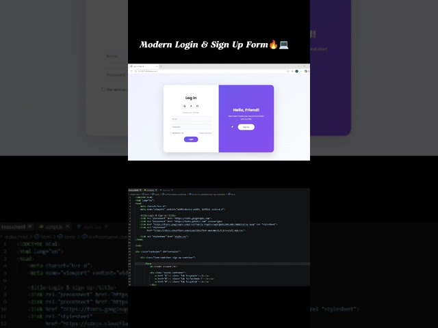Build a Modern Login & Sign Up Form using HTML, CSS & JS! 🔐✨