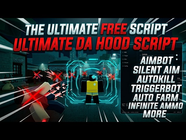 [FREE]The BEST Roblox Da hood Script |Silent Aim | Aimbot | Antikill And MORE!(keyless).
