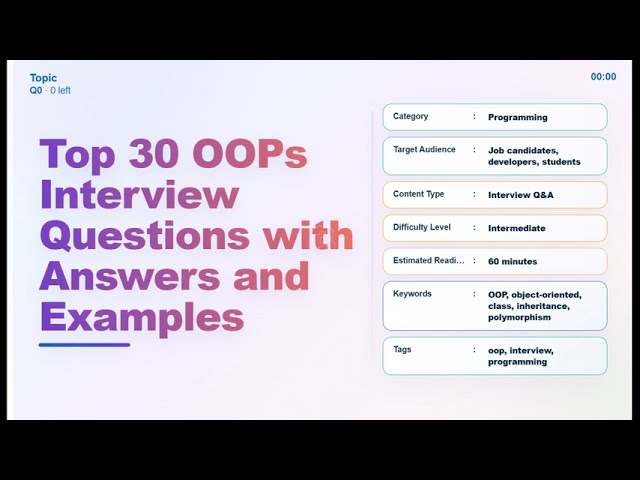 Top 30 OOPs Interview Questions with Answers & Examples | OOPs Interview | Echo With Coffee