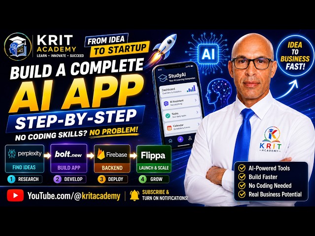 Build a Complete AI Application From Idea to Startup with Perplexity, Bolt new, Firebase & Flippa