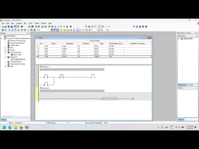 Delta PLC Programming Tutorial: How to Start a New Project in ISPSoft Step-by-Step with simulation