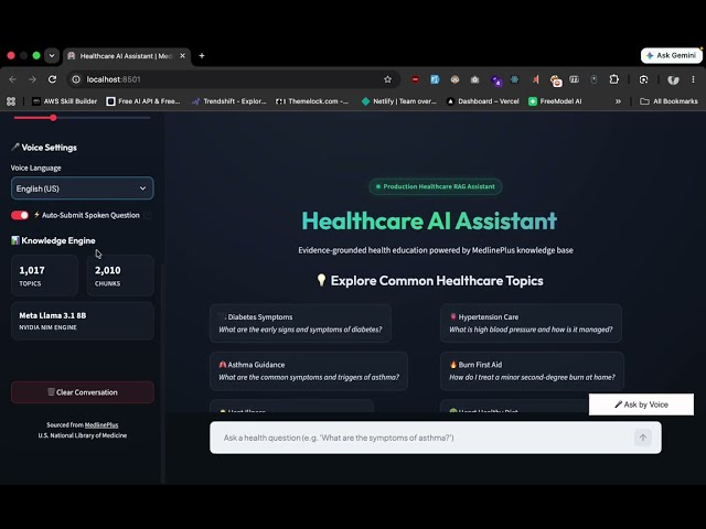 Production Healthcare RAG Chatbot | Medical AI Assistant with Evidence-Based Responses