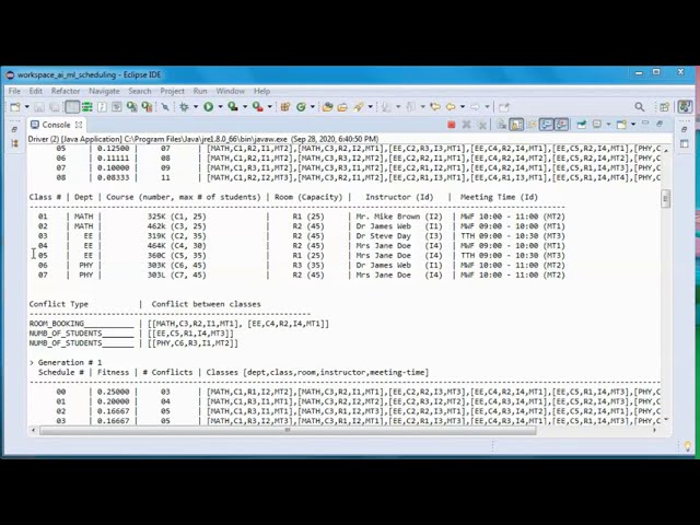 Class Scheduling (03) + Genetic Algorithm + JAVA Prototype Project