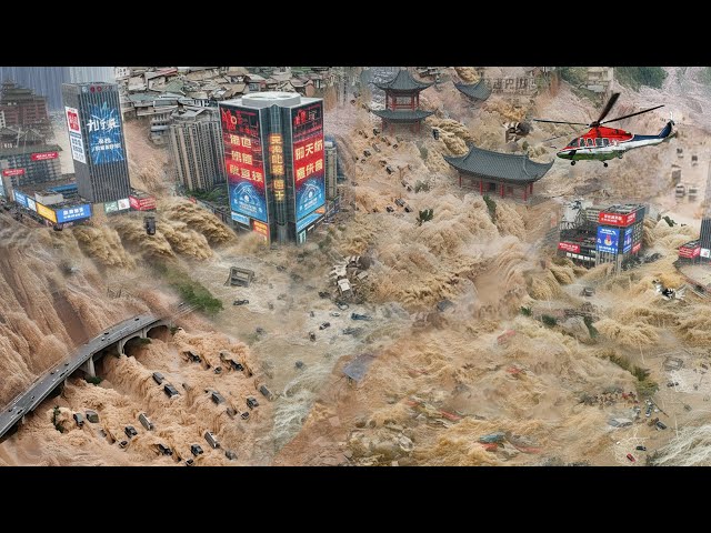 China Sichuan Flood Emergency: Rivers Overflow, Roads Swept Away, Thousands Evacuated, Chaos