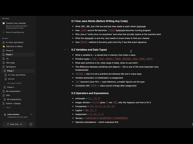 Java Learning Phase 0