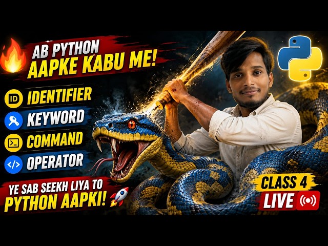 Python Full Course 2026 | Identifier, Keywords, Commands & Operators | Live Class 4 | Hindi
