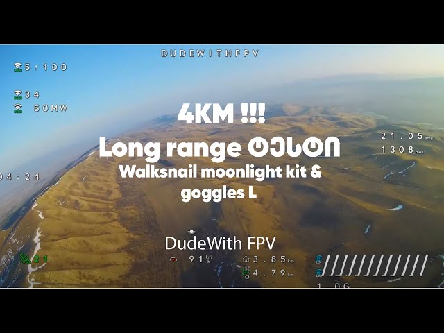 4km range test with fpv drone/ walksnail goggles L & moonlight kit  ( stock antennas )