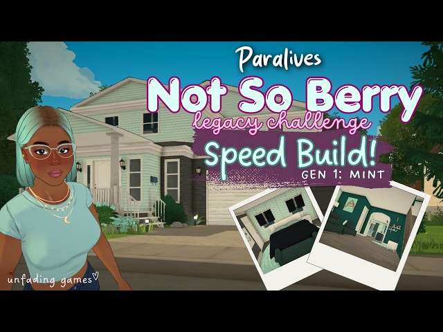 My first Paralives speed build! Not So Berry Mint home!