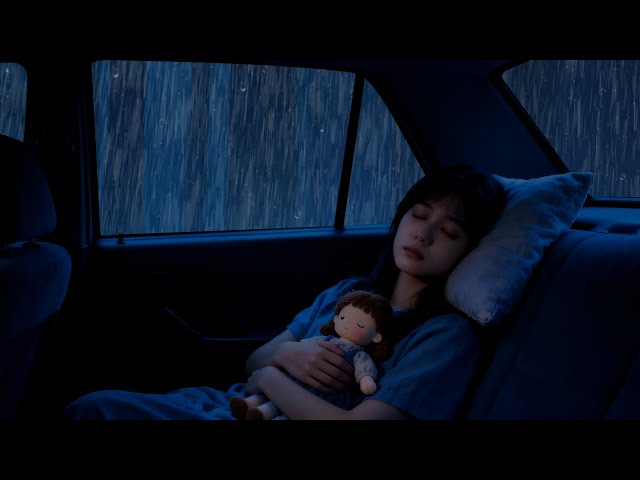 Extreme Heavy Rain & Thunder Sounds in Car | Deep Sleep Therapy