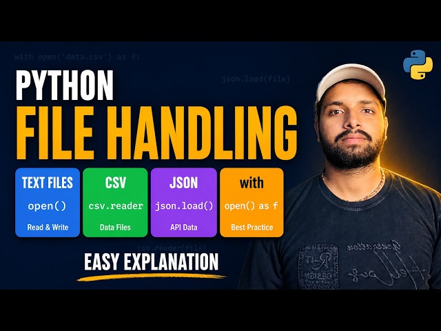 Python File Handling Complete Tutorial in Hindi | Text Files, CSV, JSON | Beginner to Pro