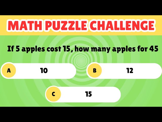 Math Puzzle Challenge | Fun Brain Teasers #MathPuzzle #MathChallenge #BrainTeasers #MathQuiz