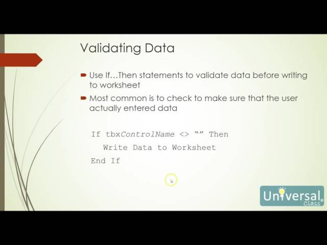 Lesson 10: Programming a Userform - Visual Basic for Applications Course
