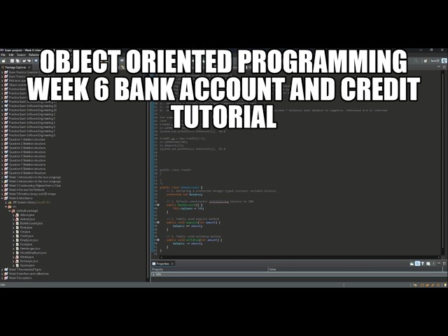 Object oriented programming week 6 Bank Account and Credit tutorial