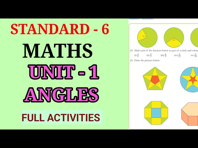 ANGLES STD 6 MATHS UNIT 1 | ANGLES CLASS 6 MATHS CHAPTER 1 FULL ACTIVITIES 