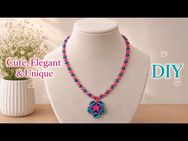 Turn Simple Beads Into a Beautiful Flower Necklace! | DIY Beaded Jewelry  | #Crafts#Handmade