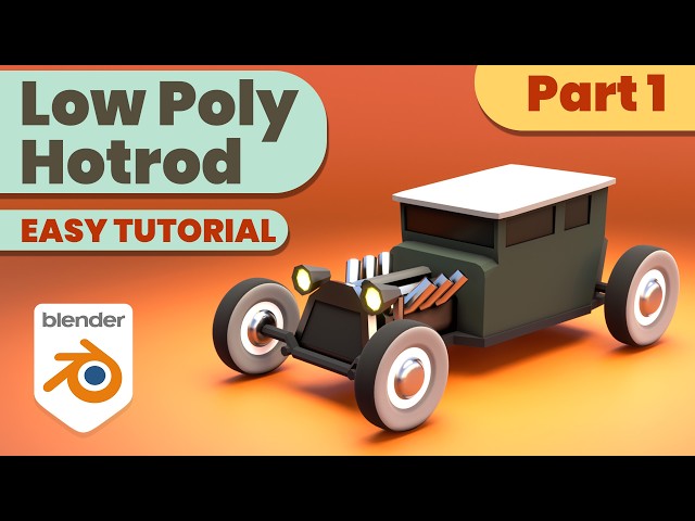 Make a Low Poly Hot Rod in Blender | Beginner Tutorial - Easy
