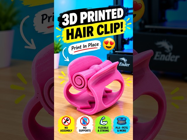 3D PRINTED Hair Claw Clip 😍 #3DPrinting #3DPrints