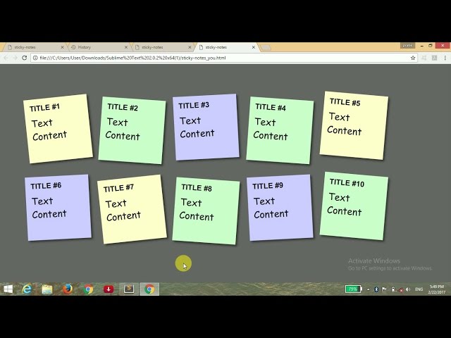 STICKY-NOTES ANIMATION (PURE CSS)