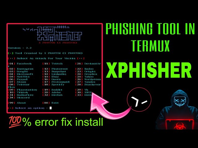 How To Install Phishing Tool in Termux | XPhisher