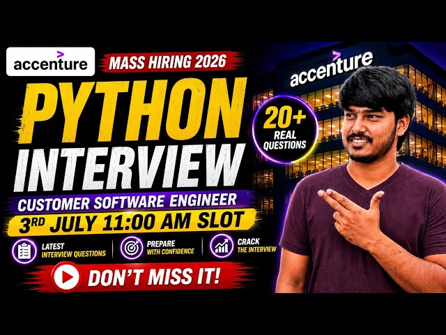 Accenture Python Interview Experience | 3rd July 2026 11:00 AM Slot | Real Questions Asked