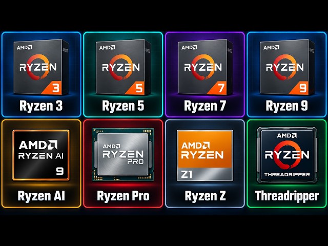 Every AMD Ryzen CPU Explained in 9 Minutes