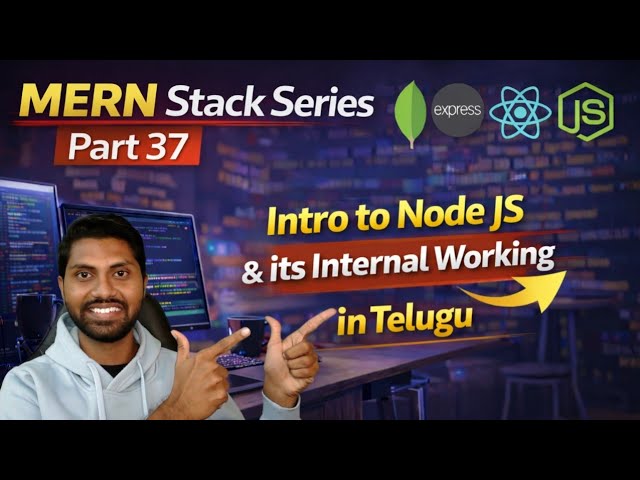 Node.js Explained in Telugu | Single Thread & Non-Blocking I/O | MERN Stack Series