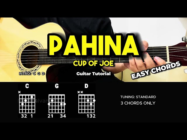 Pahina - Cup Of Joe | Easy Guitar Tutorial For Beginners (CHORDS & LYRICS) #guitarlesson