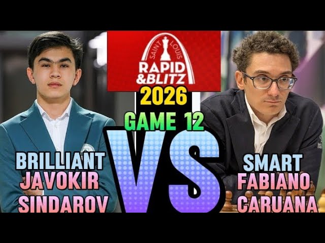 Javokir sindarov vs Fabiano Caruana in the SPEED CHESS LEGENDS RAPID & BLITZ IN SAINT LOUIS 2026
