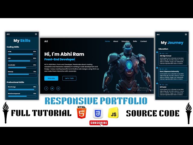 How to Create a Responsive Portfolio Website Using html css Js Full Tutorial Beginners to Advanced