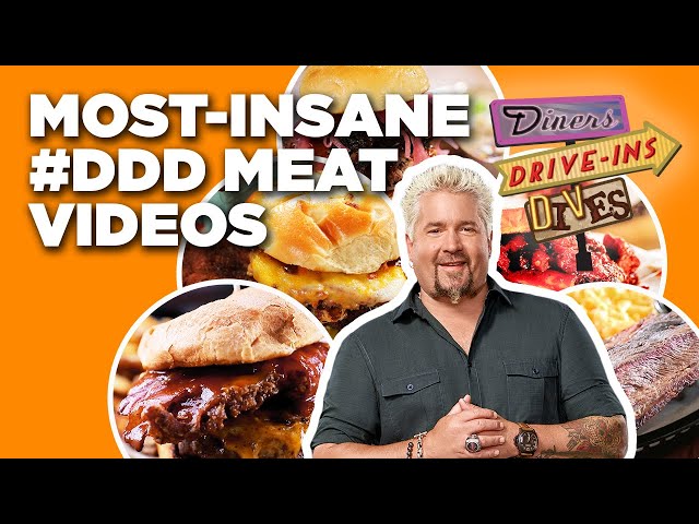 Most-Insane #DDD Meat Videos with Guy Fieri (Part 1) | Diners, Drive-Ins and Dives | Food Network