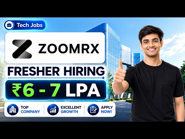 🔥ZoomRx Off-Campus Hiring | ₹7 LPA Data Analyst + AI Full Stack Internship
