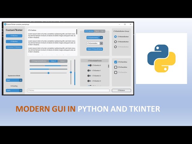 Modern Graphical User Interfaces in Python and Tkinter #tkinter tutorials