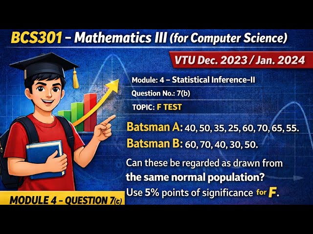 F test | F distribution | Statistics | BCS301 | Problem 2