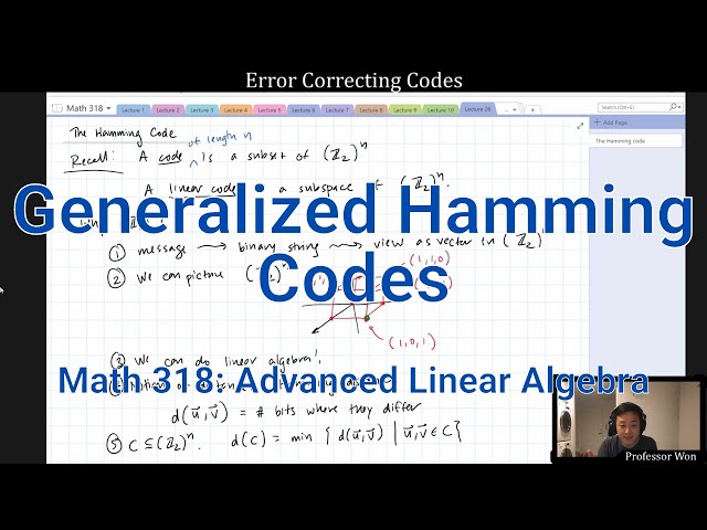 (Lecture 26) Generalized Hamming Code