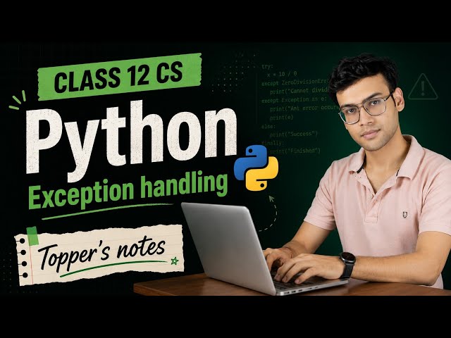 | Exception handling (python) | Class 12th| CS- 083| Topper's handwritten NOTES | @Edustudy_point 