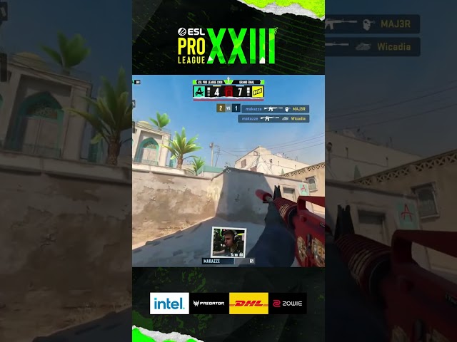 makazze OUTPLAYS FOUR and wins an INSANE 1v4 ROUND #esl #epl #cs #cs2 #clutch