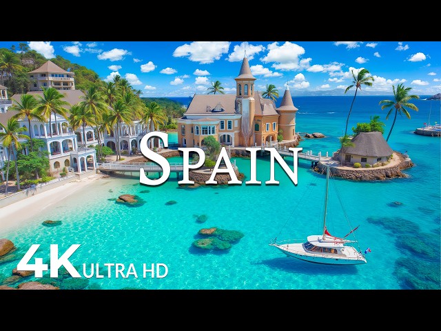 FLYING OVER SPAIN(4K UHD) – Soothing Music Along With Beautiful Nature Video - 4K Video ULTRA HD