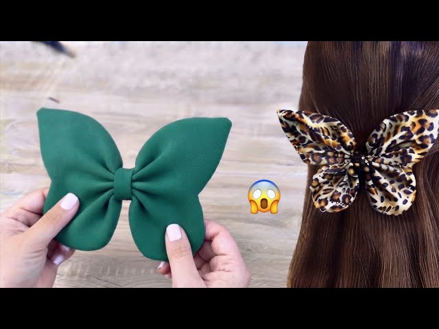 Easy cloth butterfly hair Clip/How to make Fabric butterfly/Butterfly Bow Hair Tie /hair rubber band