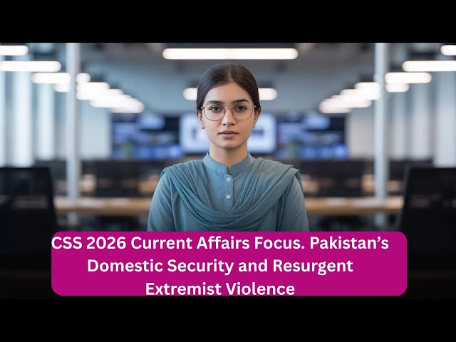 CSS 2026 Current Affairs Focus. Pakistan’s Domestic Security and Resurgent Extremist Violence