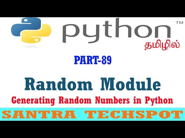 #89 | Random Module | Generating Random Numbers in Python | Python Tutorial in Tamil