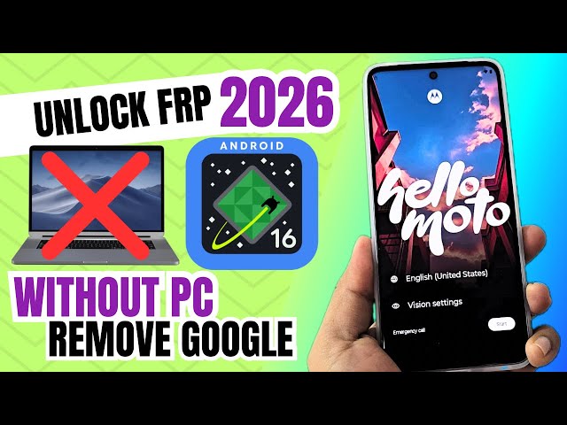 WITHOUT PC 2026 ANDROID 16 Unlock Motorola FRP bypass Account Google Remove Without pc