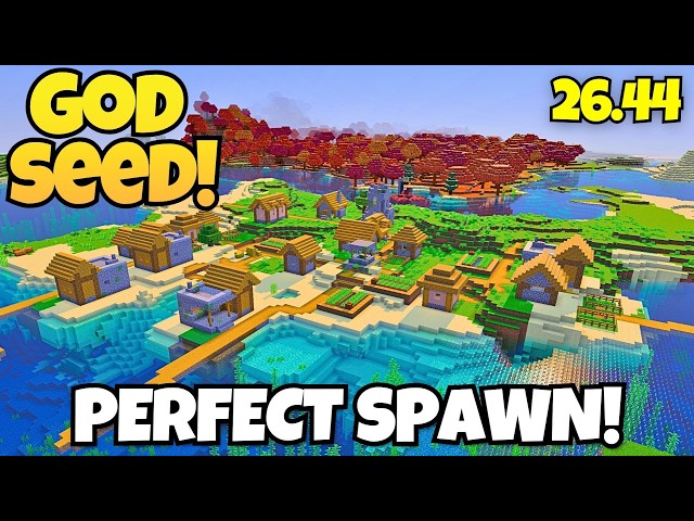 🔥[GOD SEED] for MINECRAFT BEDROCK 26.45 (4 blacksmiths village)