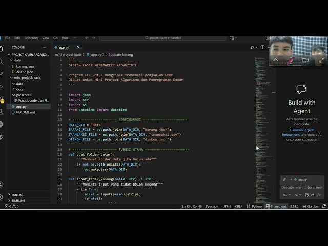 PROJECT PYTHON UNTUK PEMULA: Sistem Kasir Minimarket CLI (UMKM) - CODING DARI 0 SAMPAI JADI!