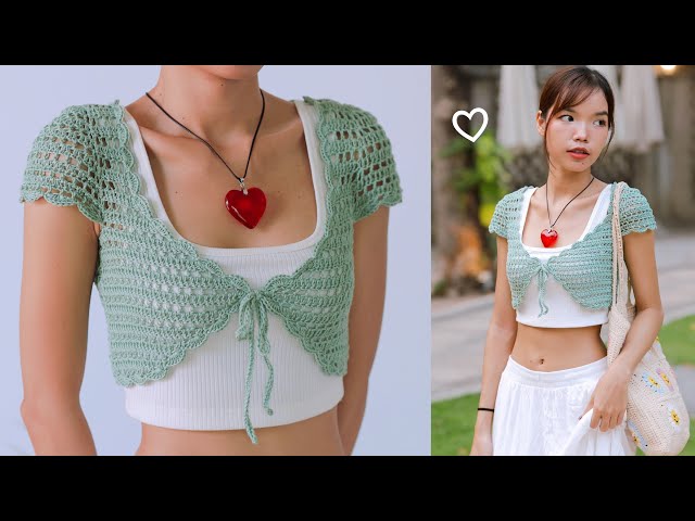 Crochet Cropped Lace Cardigan Tutorial | Chenda DIY