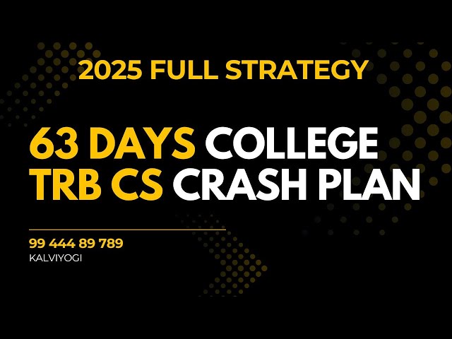 63 Days College TRB Computer Science Crash Plan | 2025 Full Strategy by Tesla | Sure Success Roadmap