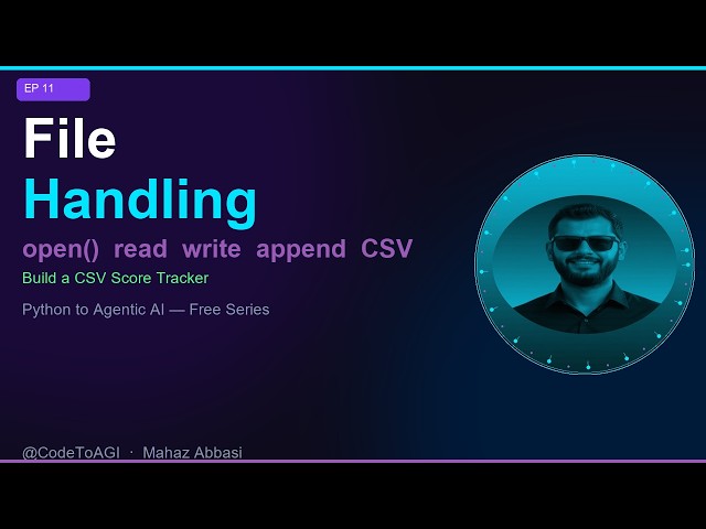 Python File Handling Explained | Read, Write & Store Data Permanently | EP 11 | CodeToAGI