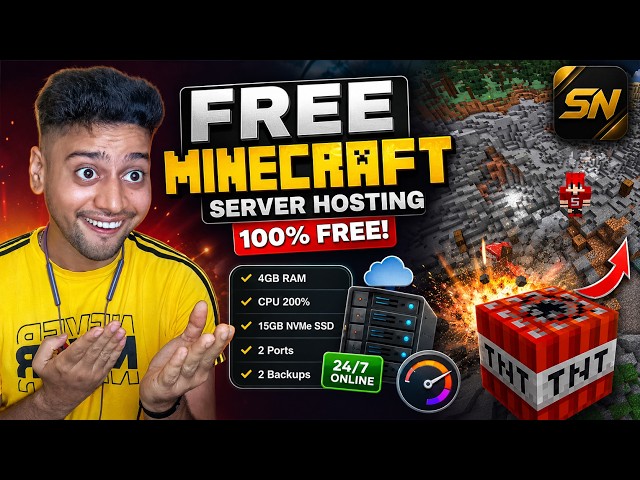 Best FREE 24/7 Minecraft Server Hosting 🔥 4GB RAM FREE! No Coins No Invite 😱