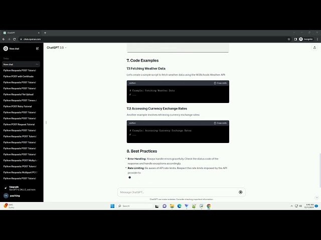 python api tutorial w3schools