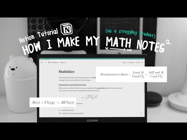 notion tutorial | how to create beautiful math notes in notion